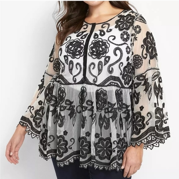 Lane Bryant Blue Bell Sleeve Relaxed Tunic - Picture 2 of 10